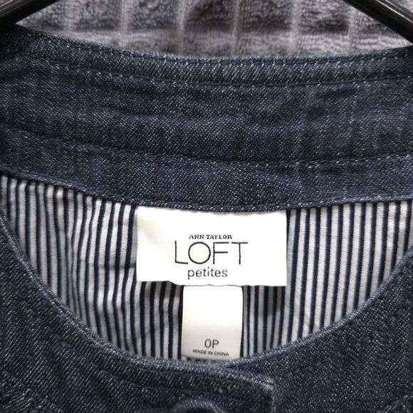 Denim Jean Ruffle Jacket SzSm Cottage Prairie Cowgirl Preppy Lagenlook Boho Chic - Picture 6 of 12